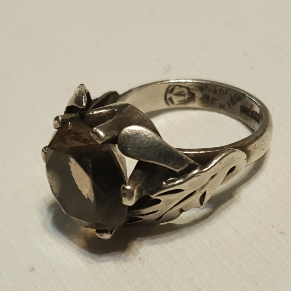 Smokey topaz mexican ring